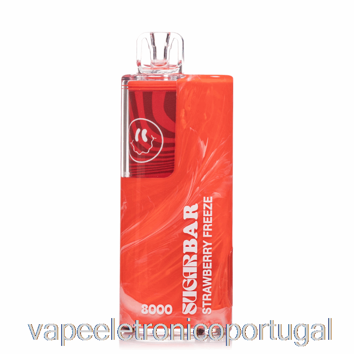 Vape Eletrônico Barra De Açúcar Sb8000 Descartável Morango Congelar